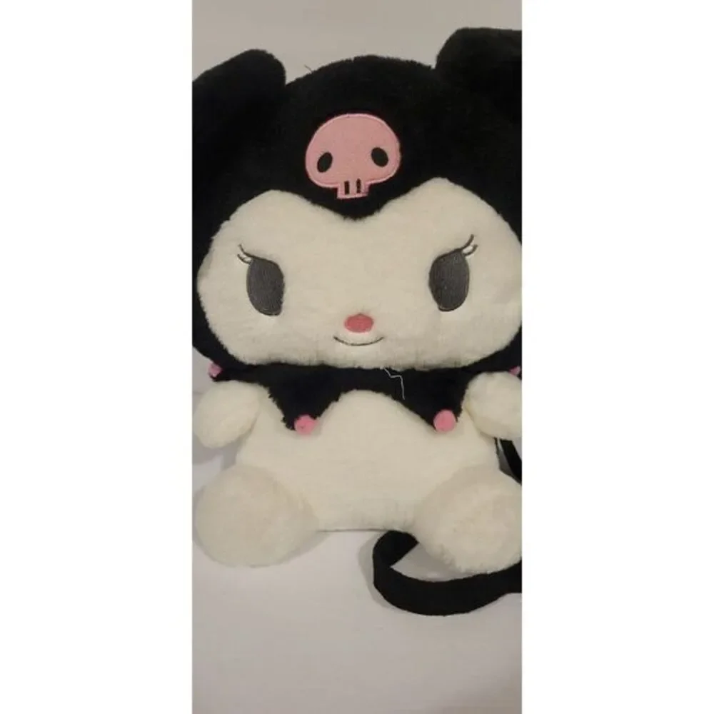 Kuromi‎ Soft Plush Stuffed Animal Adjustable Straps Backpack 11.5